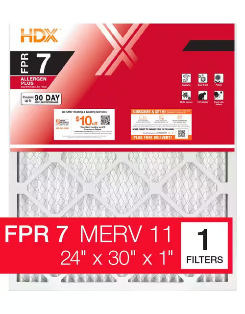 Load image into Gallery viewer, 18 In. X 18 In. X 1 In. Allergen plus Pleated Air Filter FPR 7, MERV 11