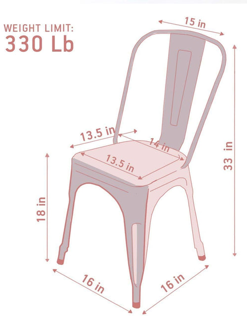 Load image into Gallery viewer, Metal Dining Chairs, Indoor/Outdoor and Stackable, Set of 4 (Bronze with Wooden Seat)