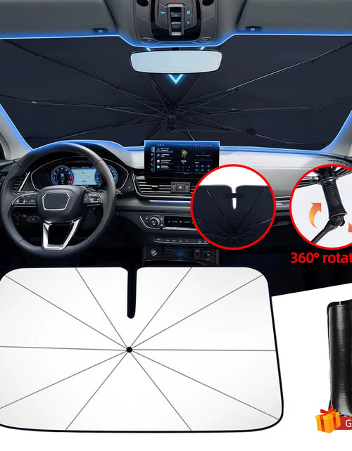 Load image into Gallery viewer, SunShield 360 – Rotatable Umbrella-Style Car Windshield Sunshade with UV & Heat Protection