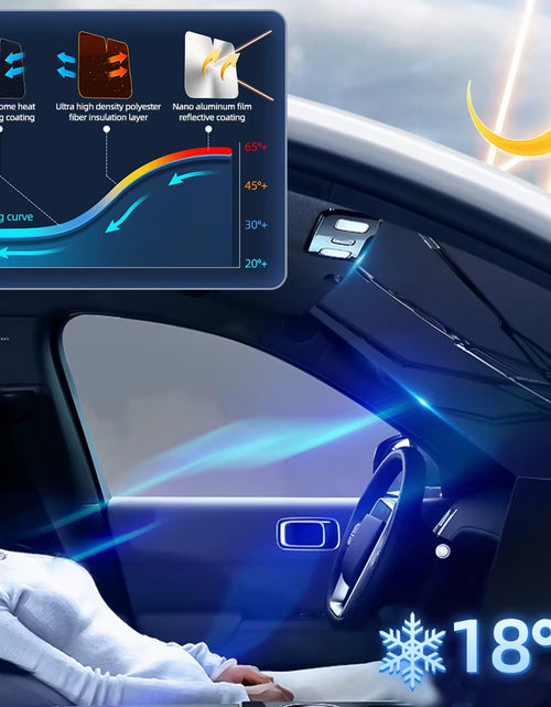 Load image into Gallery viewer, SunShield 360 – Rotatable Umbrella-Style Car Windshield Sunshade with UV & Heat Protection