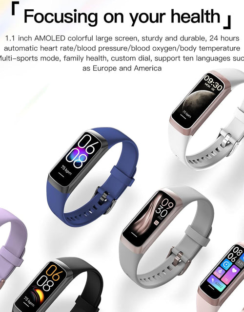 Load image into Gallery viewer, Keep Health Fitness Trackers for Women Men, Amoled Fitness Tracker for Android&Ios, Alarm Stopwatch Fitness Tracker with Blood Pressure Monitor, Calories Burned IP68 Waterproof Fitness Step Tracker