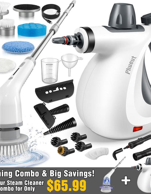 Load image into Gallery viewer, Pressurized Handheld Steam Cleaner & Rechargeable Spin Scrubber