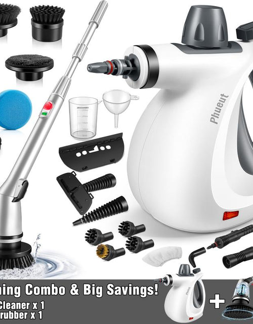 Load image into Gallery viewer, Pressurized Handheld Steam Cleaner & Rechargeable Spin Scrubber