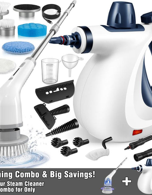 Load image into Gallery viewer, Pressurized Handheld Steam Cleaner & Rechargeable Spin Scrubber
