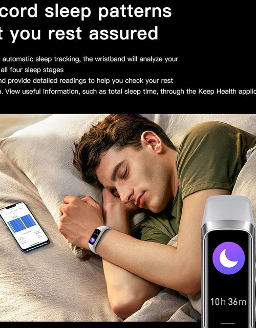 Load image into Gallery viewer, Keep Health Fitness Trackers for Women Men, Amoled Fitness Tracker for Android&Ios, Alarm Stopwatch Fitness Tracker with Blood Pressure Monitor, Calories Burned IP68 Waterproof Fitness Step Tracker