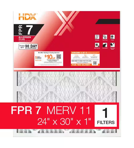 18 In. X 18 In. X 1 In. Allergen plus Pleated Air Filter FPR 7, MERV 11