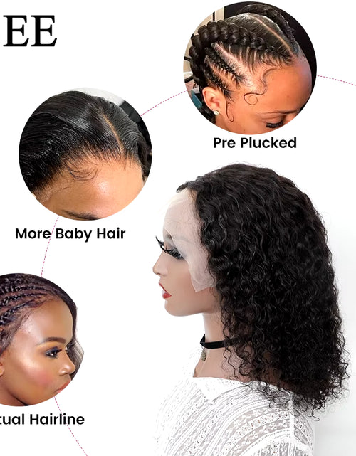 Load image into Gallery viewer, Water Wave Bob Human Hair Wigs Brazilian Water Wave Bob Wigs  HAIR 4X4 Lace Closure Wigs Short Bob Lace Front Wigs for Women
