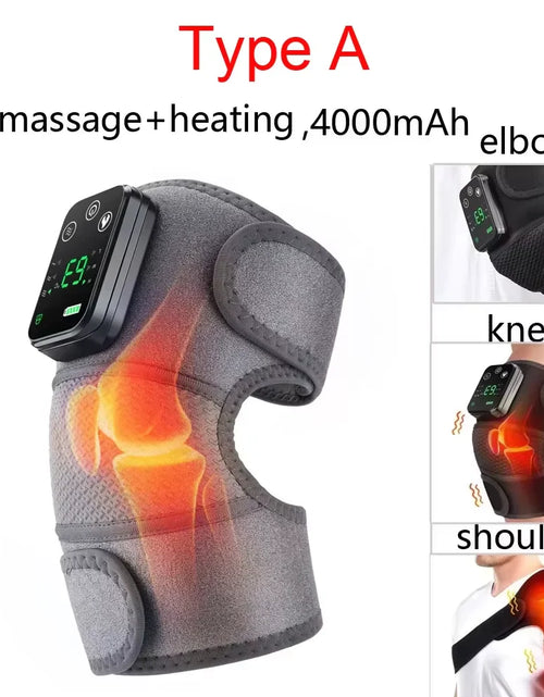 Load image into Gallery viewer, Electric Heated Vibration Knee Massage Physiotherapy Pad 3 in 1 Massager for Shoulder Elbow Hot Compress Pain Relief
