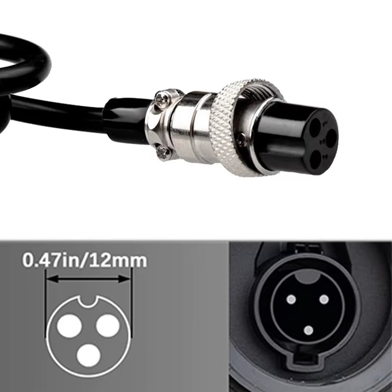 67.2V 2A Lithium Battery Charger for 16S 60V Li-Ion Battery Pack Fast Charging 3Pin-Gx16 Connector Electric Bicycle Charger