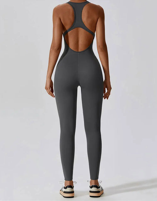 Load image into Gallery viewer, Yoga Jumpsuit Fitness Sports Overalls Gym Clothing Set Yoga Wear Pilates Workout Clothes for Women Outfit Push-Up Activewear
