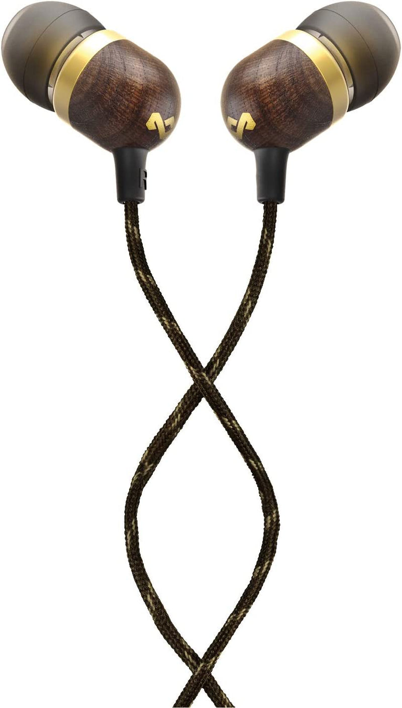Smile Jamaica Wired: Wired Earphones with Microphone, Noise Isolating Design, and Sustainable Materials, Brass