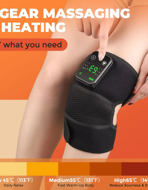 Load image into Gallery viewer, Electric Heated Vibration Knee Massage Physiotherapy Pad 3 in 1 Massager for Shoulder Elbow Hot Compress Pain Relief
