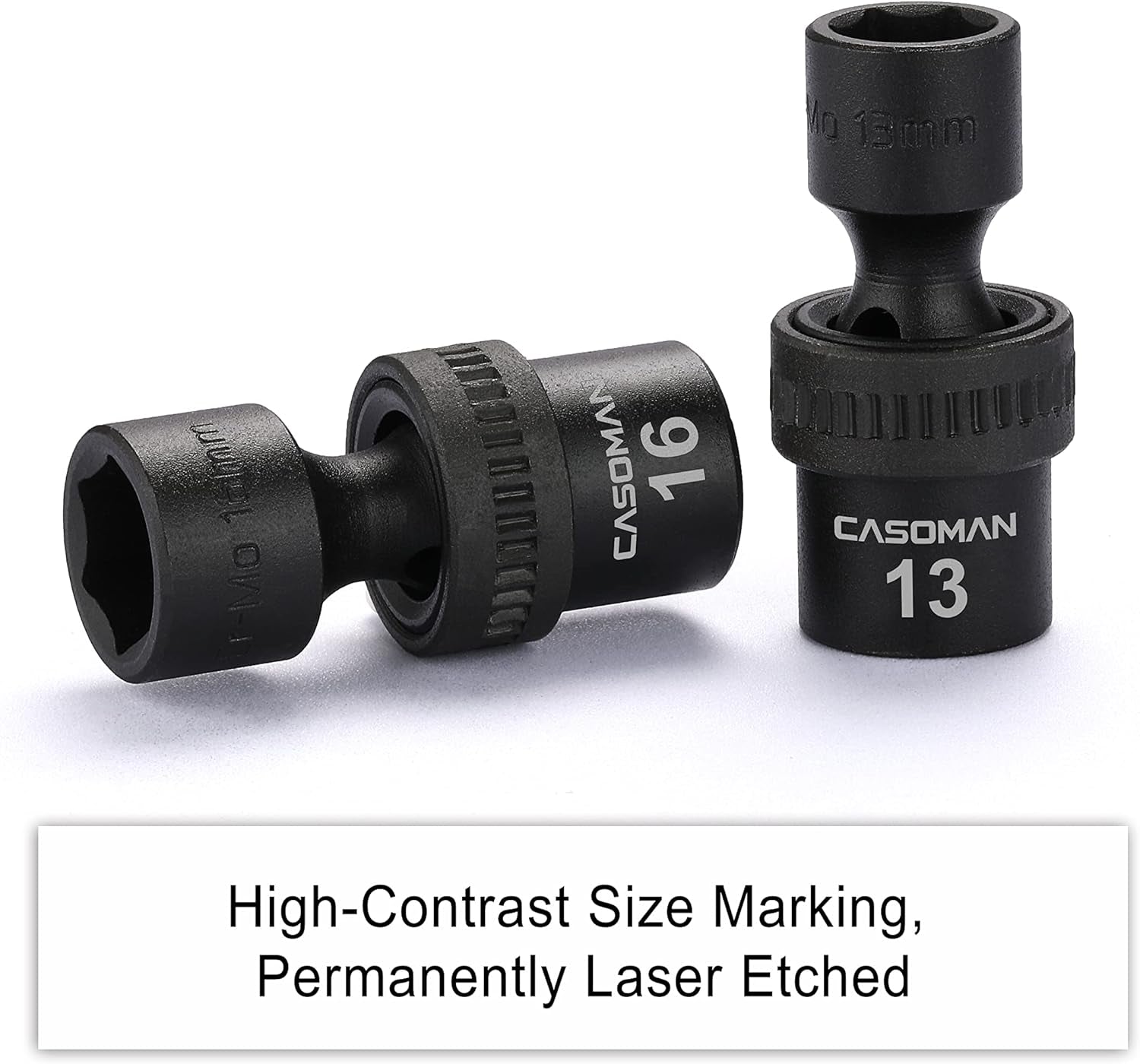 15 PCS 3/8" Drive Standard Universal Impact Socket Set, 6 Point, Metric,8-22Mm