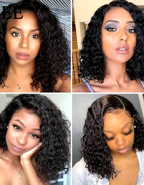 Load image into Gallery viewer, Water Wave Bob Human Hair Wigs Brazilian Water Wave Bob Wigs  HAIR 4X4 Lace Closure Wigs Short Bob Lace Front Wigs for Women
