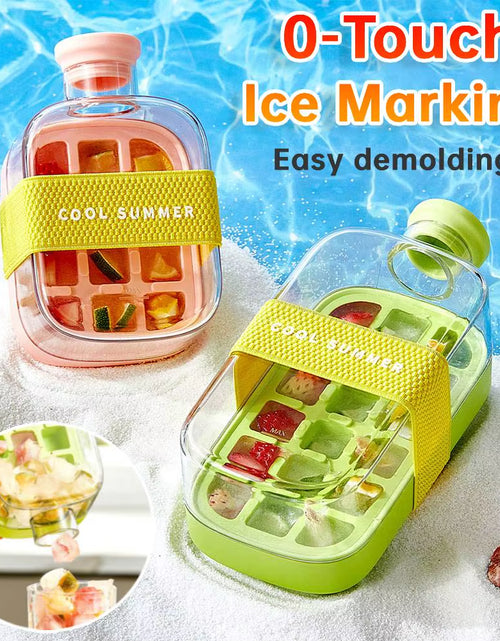 Load image into Gallery viewer, ChillSip Bottle Set – Stylish Water Bottle with Straw &amp; Zero-Contact Ice Cube Tray
