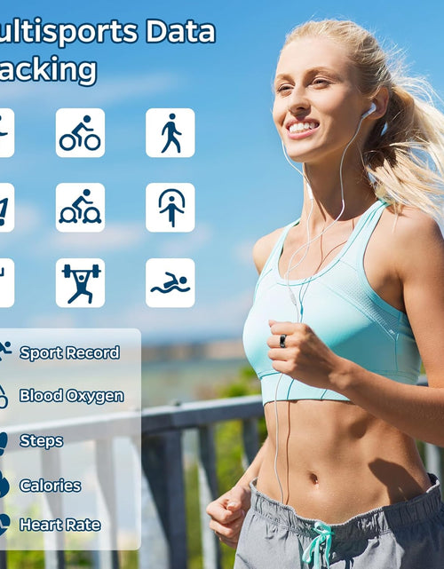 Load image into Gallery viewer, Smart Ring Health Tracker, Sleep Tracker Ring with Heart Rate, Waterproof Fitness Ring for Activity Monitoring/Steps/Distance/Calories, Air Gestures, up to 7-Day Battery, for Ios Android (Black,#10)
