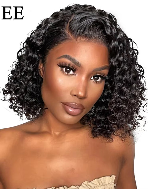 Load image into Gallery viewer, Water Wave Bob Human Hair Wigs Brazilian Water Wave Bob Wigs  HAIR 4X4 Lace Closure Wigs Short Bob Lace Front Wigs for Women
