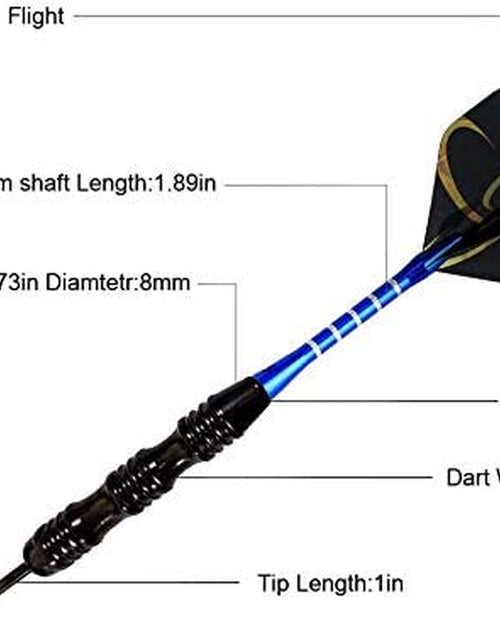 Load image into Gallery viewer, Darts Metal Tip Set Professional Metal Darts for Dartboard Steel Tip Darts with Nonslip Iron Barrel Aluminum Dart Shafts,Extra Flights,Dart Sharpener,Gift Box
