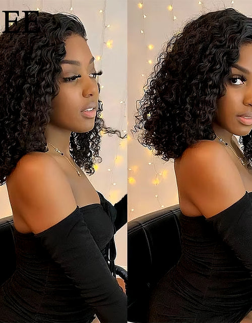 Load image into Gallery viewer, Water Wave Bob Human Hair Wigs Brazilian Water Wave Bob Wigs  HAIR 4X4 Lace Closure Wigs Short Bob Lace Front Wigs for Women
